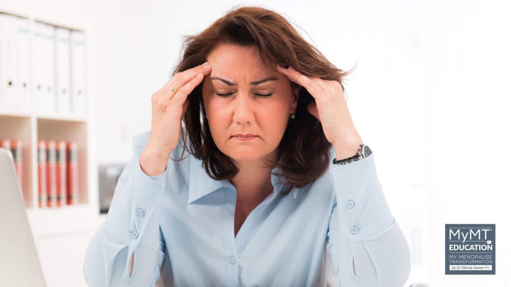 Woman stressed by computer no heading