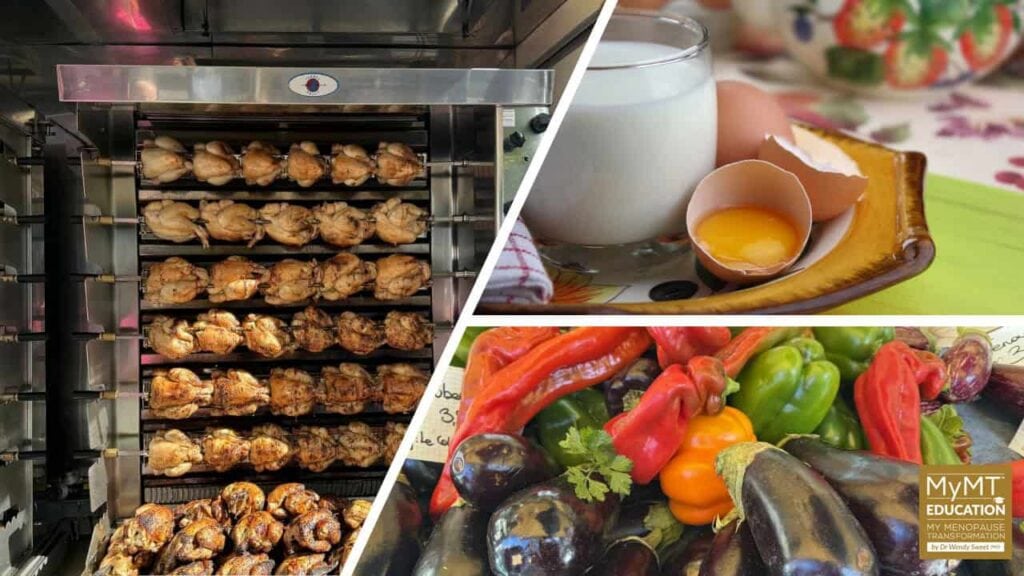 Chicken and Eggs and Vegetables Banner
