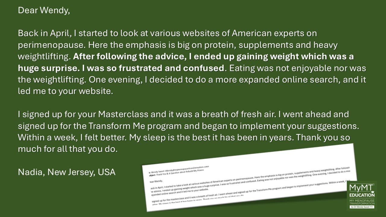 Nadia Statement about High Protein Diet